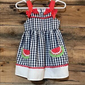 Nanette Baby Checkered Dress with Red and Green Details